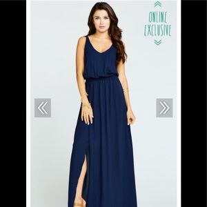Kendall Maxi Dress in Rich Navy Crisp
